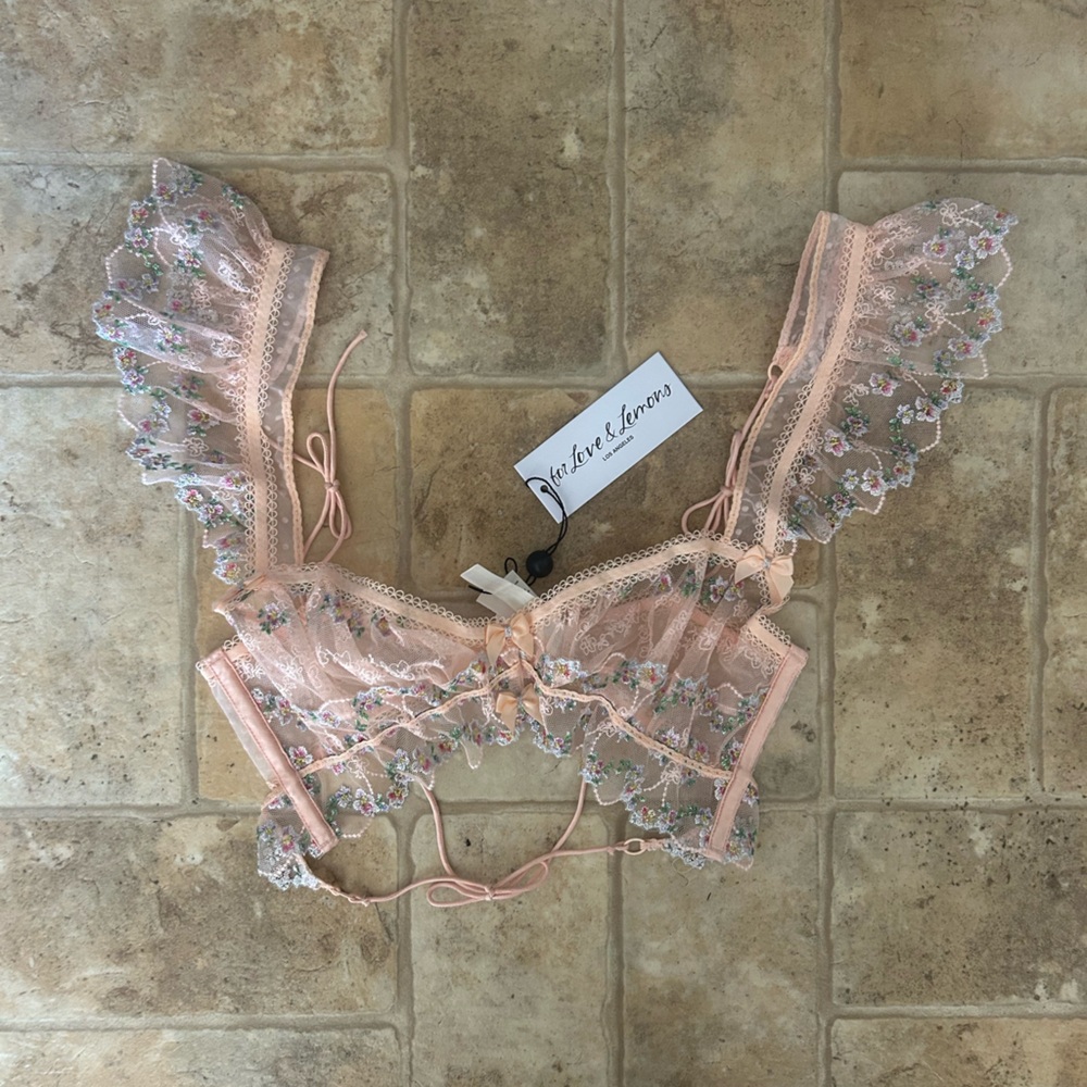 Pink For Love and Lemons Bralette NWT